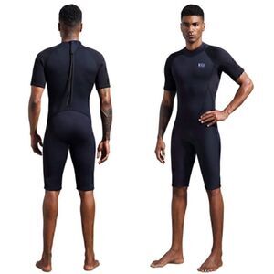 New! Small Dark Lightning 3/2mm Short-Sleeved Men’s Wetsuit , Black